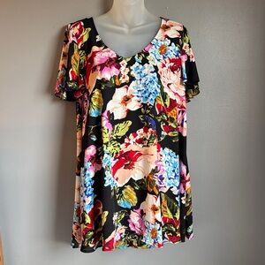 Show Me Your MuMu floral tunic top * sz MED * shirt